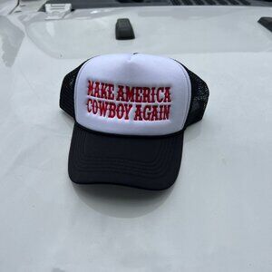 Make America Cowboy Again Embroidered Trucker Snapback Hat